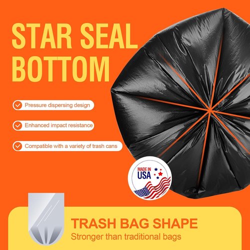 Delxo 30-33 Gallon Trash Bags - Thick, Durable & Puncture-Resistant | 250 Count, Made in USA (Black)