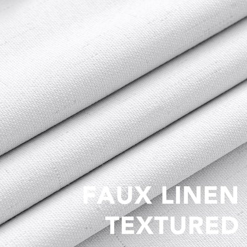 H.VERSAILTEX Linen Blackout Curtains Durable Thick Textured Linen Look 100% Blackout Patio Door Curtain Anti Rust Grommet Extra Wide Sliding Door Curtain Panel, W100 x L108 inch - Pure White