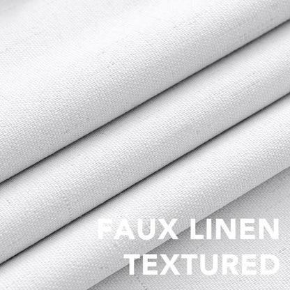 H.VERSAILTEX Linen Blackout Curtains Durable Thick Textured Linen Look 100% Blackout Patio Door Curtain Anti Rust Grommet Extra Wide Sliding Door Curtain Panel, W100 x L108 inch - Pure White