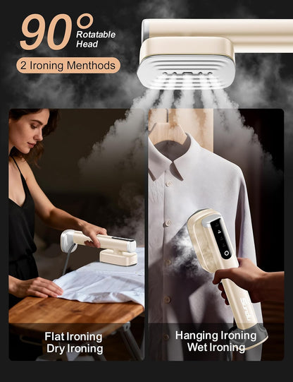 Sundu Travel Steamer for Clothes - Portable Handheld Garment Steamer with Fast 15s Heat-Up | Dual 180ml & 100ml Tanks