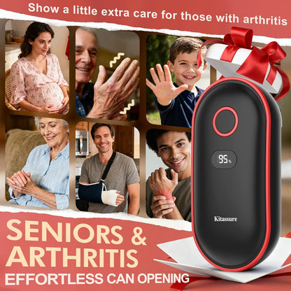 Skiennix Hands-Free Smart Touch Electric Can Opener - Rechargeable, LED Display, Safe for Seniors | Black