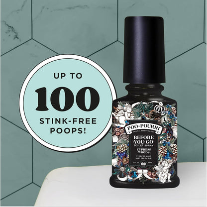 Poo-Pourri Before-You-Go Toilet Spray - Cypress Woods Scent, 2 Fl Oz | Freshen Up Your Bathroom