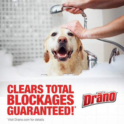 Drano Max Gel Drain Clog Remover & Cleaner, Fast-Acting to Unclog Standing Water & Remove Hair, Grease & Food Blockages, Safe for all Pipes & Septic, Kitchen Sinks, Bathroom Showers, 80 Oz, 2 Pack