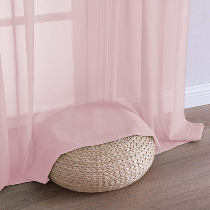 OWENIE Blush Sheer Curtain 90 Inches Long 2 Panels Set, Solid Filmy Drapes for Living Room Bedroom, Elegant Window Voile Sheer Curtain Panels Drapes, 2 Pcs, Each 59" Wx90 L Inch