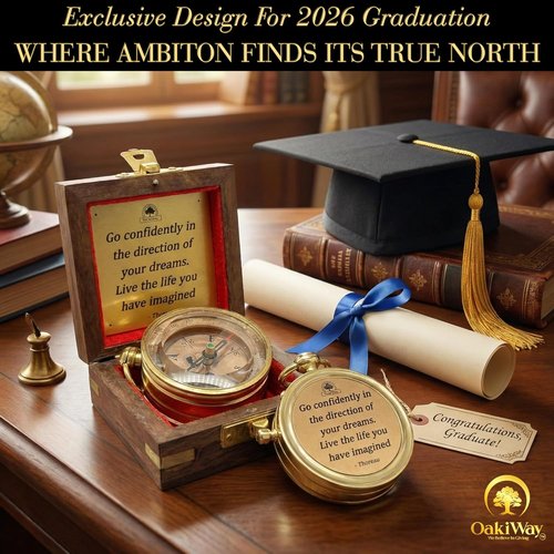 Dream Chaser Compass - Motivational Graduation Gift for Him | Unique 2026 College & High School Present