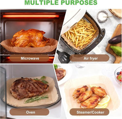 EcoSuneats 360 Pcs Heavy-Duty Air Fryer Liners - 8x8 Inch Non-Stick Parchment Paper for 5-8 QT Baskets