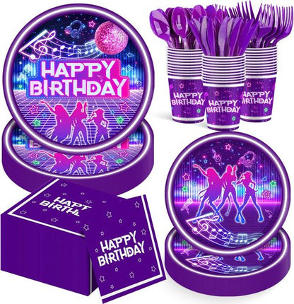 168Pcs Kpop Party Decorations - Plates, Napkins, Cups & Cutlery for 24 Guests