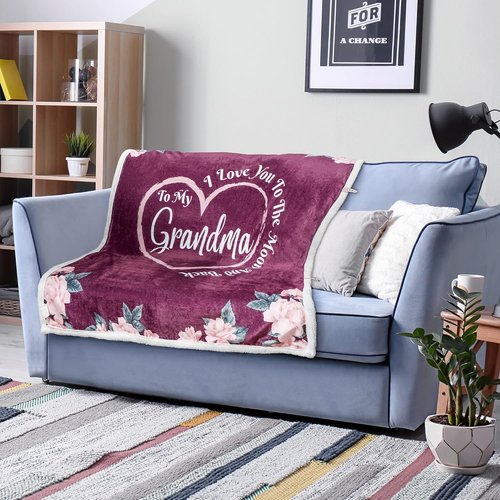 Grandma Blanket - Thoughtful Birthday & Christmas Gifts for Grandma | Cozy & Warm Keepsake