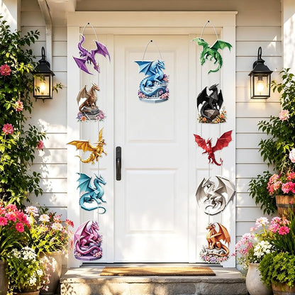 Geometric Dragon Door Sign Banner Decor - Variation: Geometric
