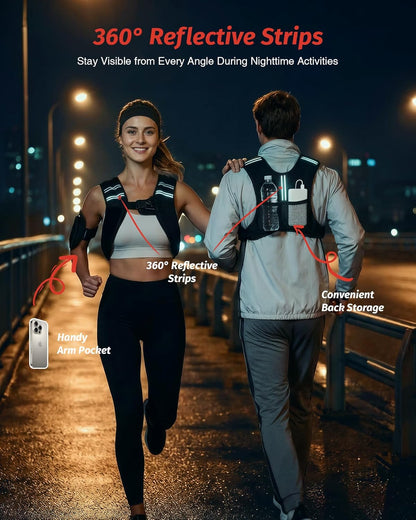 ZELUS Weighted Vest - Adjustable 6lb to 30lb for Enhanced Workout & Strength Training | Reflective Stripe