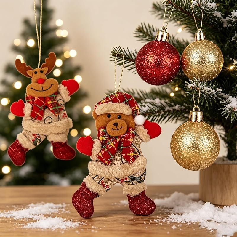 93-Count Christmas Ornament Set - Shatterproof Baubles, Gingerbread Men, Santa Reindeer
