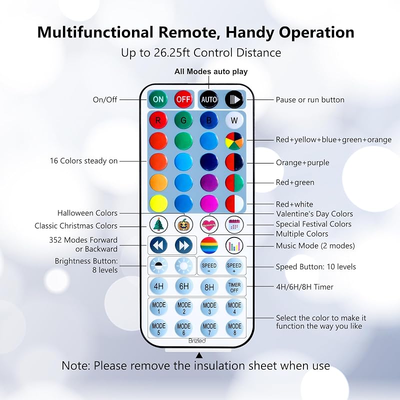 RGB Color Changing Fairy Lights with Remote, 200 LED — Brizled (Variation: RGB Color Changing)