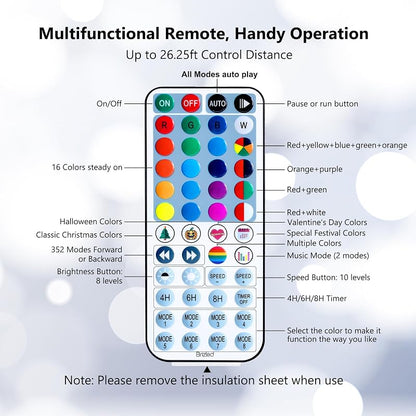 RGB Color Changing Fairy Lights with Remote, 200 LED — Brizled (Variation: RGB Color Changing)