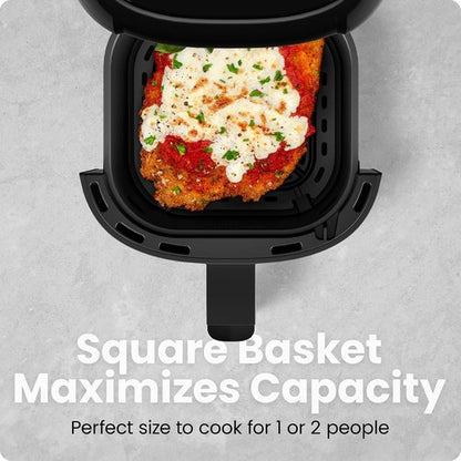 CHEFMAN 2 Qt Mini Air Fryer - Compact Digital Air Fryer with Nonstick Basket & Timer | Quick Meals in Black