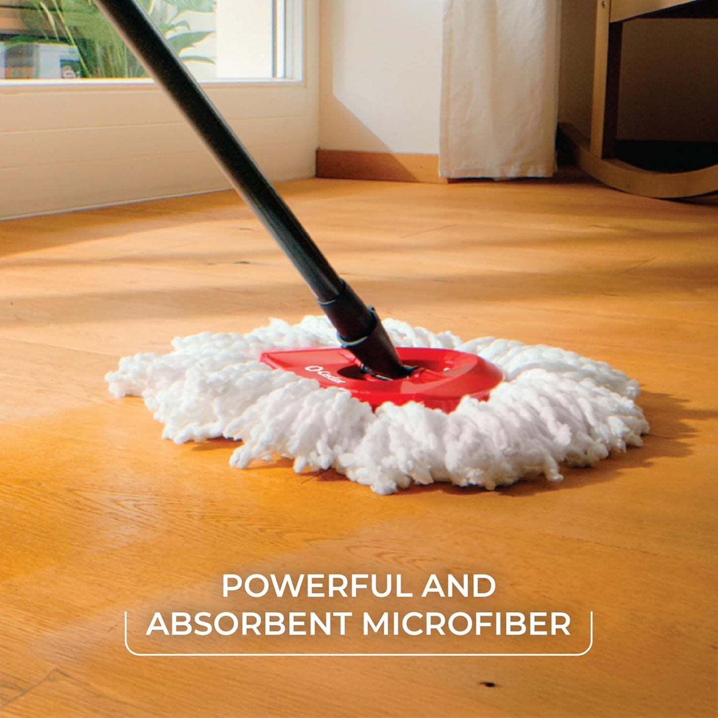 O-Cedar EasyWring Microfiber Spin Mop - Complete Floor Cleaning System with 4 Extra Refills