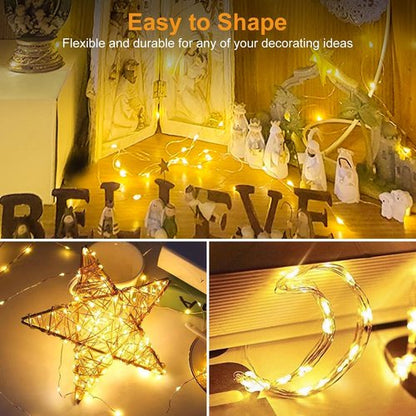 Btfarm 20 Pack Fairy Lights - Battery Operated 7ft Mini String Lights | Waterproof Silver Wire for Mason Jars & Wedding Decor - Warm White