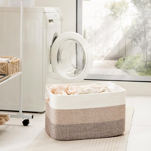 Artfeel Woven Storage Basket - 65L Rectangle Laundry Basket for Blankets, Toys & Magazines | Nursery & Living Room