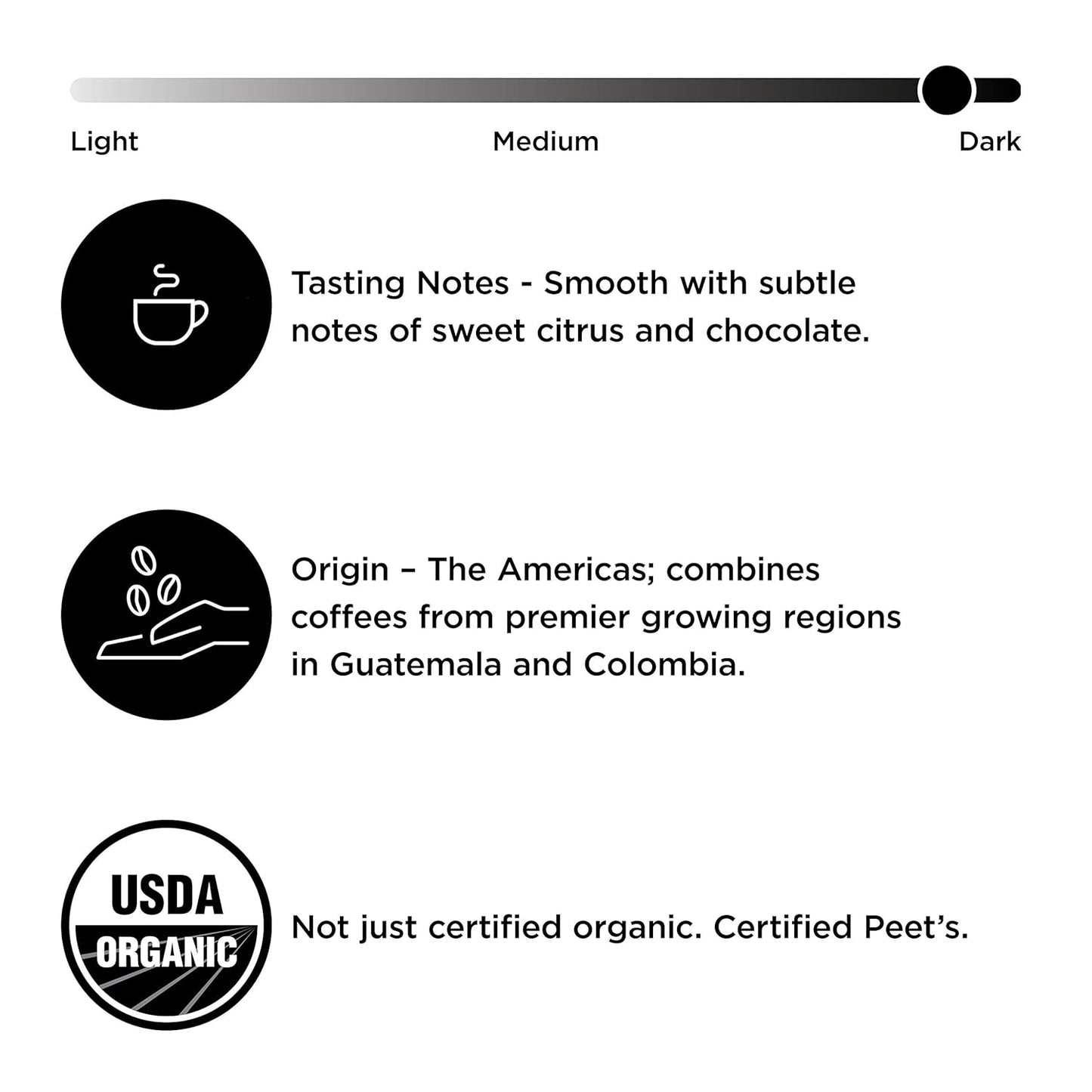 Peet’s Coffee Organic K-Cup Pods - Alma De La Tierra Dark Roast for Keurig Brewers | 22 Pods