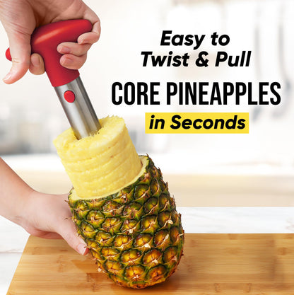 Pineapple Corer and Slicer with Triple Reinforced Stainless Steel with Thicker Blade - Easy-to-Use Pineapple Corer & Pineapple Cutter - Pineapple Slicer and Corer Tool for Easy Core Removal by Zulay