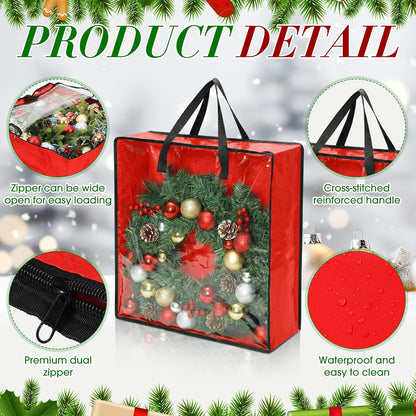 Storage Bags - Oversized 25 Gallon Zipper Tote Bags for Clothes & Decorations | 6 Pack, Red 26 x 26 x 8.7 Inches