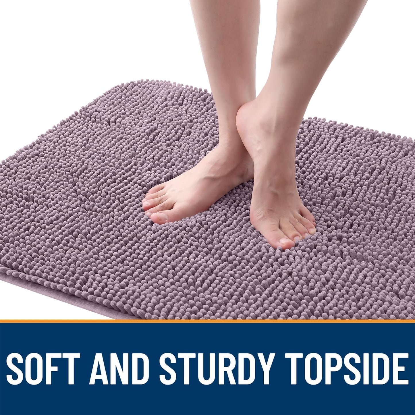 OLANLY Dog Door Mat - Absorbent Non-Slip Chenille Mat for Muddy Paws | 50x30 Deep Plum, Quick Dry