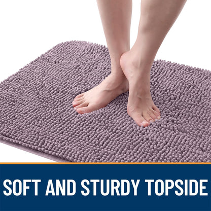 OLANLY Dog Door Mat - Absorbent Non-Slip Chenille Mat for Muddy Paws | 50x30 Deep Plum, Quick Dry