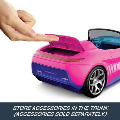 Hot Wheels Barbie RC Toy Car - Remote-Control Pink Convertible for 2 Dolls | Customizable Sticker Sheet