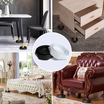 Bed Bug Interceptors with Anti Skid Pads | Bed Bug Trap | Bed Bug Traps and Detectors | Bed Bug Traps for Bed (White - 4 Pcs)