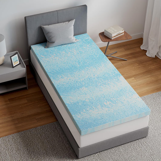Novilla Memory Foam Mattress Topper Twin - 2 Inch Cooling Gel Infused | CertiPUR Certified Comfort for RV, Dorm Room