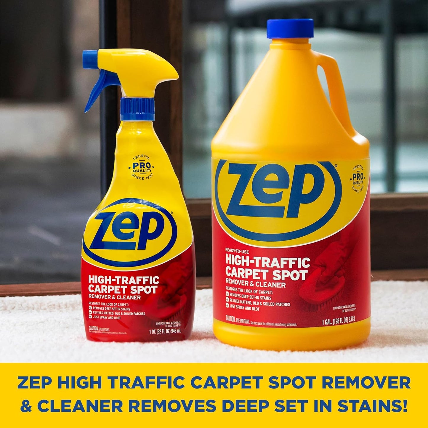 Zep High Traffic Carpet Cleaner - 1 Gallon | Deep Penetrating Formula for Stain Removal