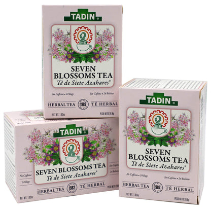 Tadin Tea Seven Blossoms Tea with Linden Flowers Valerian Root, Caffeine - Free, 24 Count (Pack of 3)