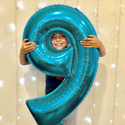 Skiennix 40-Inch Light Blue Number 9 Balloon - Perfect for Birthday Parties, Weddings & Graduations
