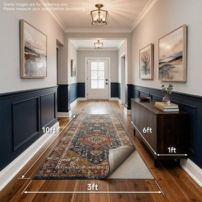 Veken 3x10 Ft Rug Pad Gripper for Hardwood Floors, Non Slip Rug Pads for Area Rugs, Thick Rug Grippers for Tile Floors, Under Carpet Anti Skid Mat, Keep Your Rugs Safe and in Place