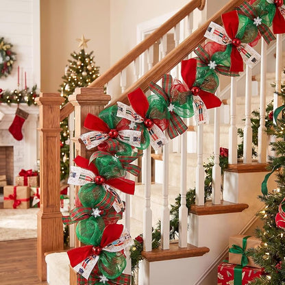 Nutcracker Christmas Garland Deco Mesh Ribbon with Ornaments