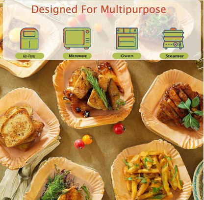 EkoHaven Signature Air Fryer Paper Liners - 127 Pcs Non-Stick, Oil Proof, 9” Square for 5-9qt Baskets