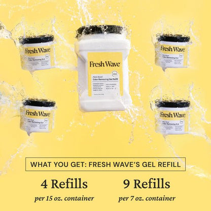 Fresh Wave Lemon Odor Removing Gels Bundle: 2-Pack 15 oz. Gel & 63 oz. Refill