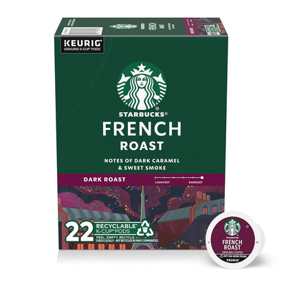 Starbucks K-Cup Coffee Pods - Dark Roast French Roast | 100% Arabica, 22 Pods Per Box