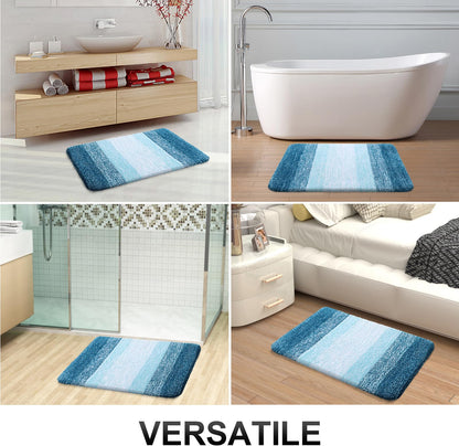 OLANLY Bathroom Runner Rugs Mat 44x24, Extra Soft Absorbent Microfiber Bath Rugs, Rubber Backing, Quick Dry, Washable Long Bath Mats for Bathroom, Tub and Shower, Home Decor Accessories, Peacock Blue