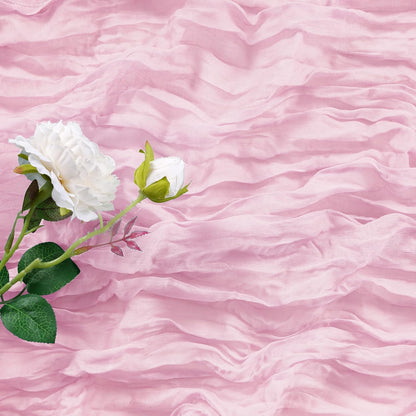 Skiennix 15 Pack Pink Cheesecloth Table Runners - 9FT Rustic Sheer Gauze for Weddings & Events | 17x108 Inch