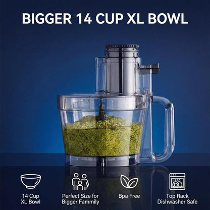 Cuisinart 14-Cup Food Processor - 1000W Motor, XL Bowl & Storage Drawer for Blades | Chop, Slice & Shred Vegetables, Cheese & Meat