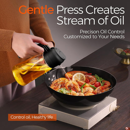 YARRAMATE Glass Olive Oil Sprayer - 16oz with 10 Color Labels | Sleek Black Design