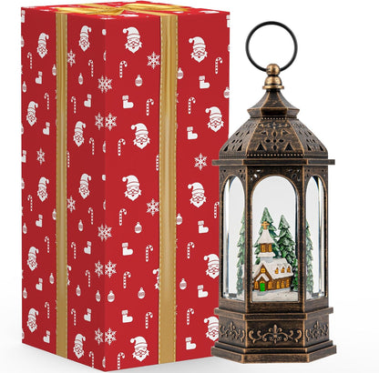 Regine Switzerland Christmas Snow Globe Lantern - Lighted Musical Church Decoration | Battery Operated & USB Powered