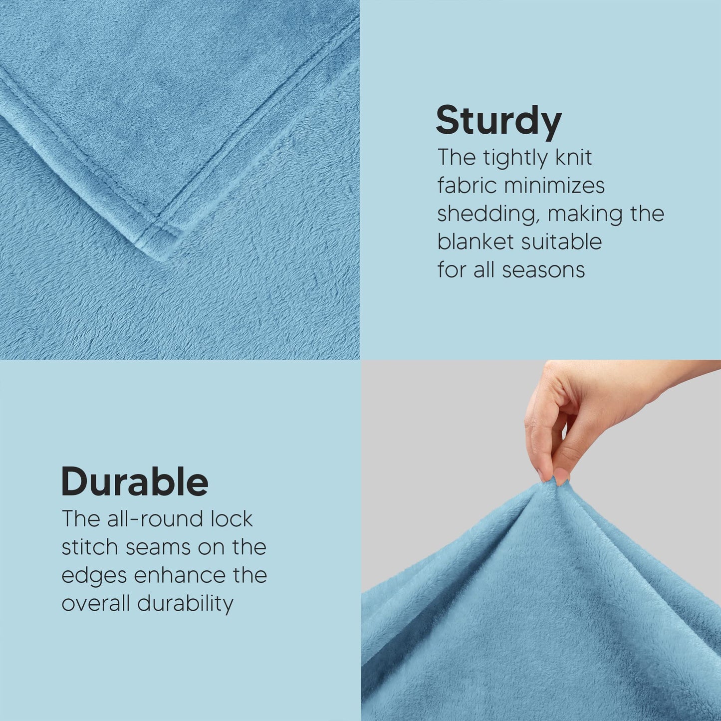 Utopia Bedding Fleece Blanket Throw Size Washed Blue 300GSM Luxury Anti-Static Fuzzy Soft Microfiber Blanket for Couch, Sofa and Bed (50x60 Inch)