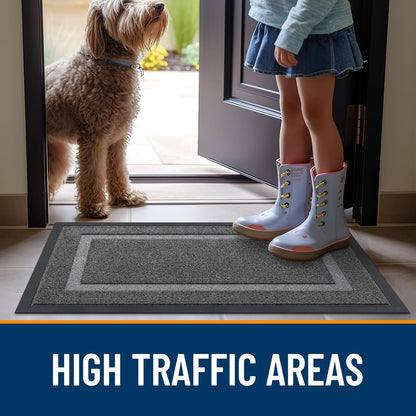 OLANLY Waterproof Front Door Mat - All-Season, Fade Resistant, Easy Clean | 59x20, Dark Grey