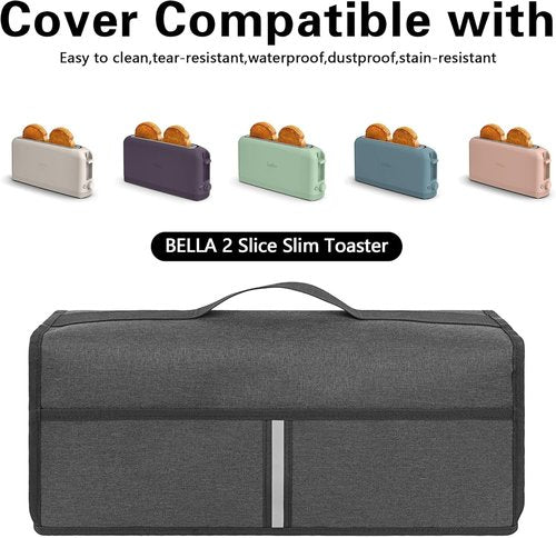 Bella Toaster Cover - Waterproof & Heatproof Protective Case for 2-Slice Slim Toaster | Dark Grey