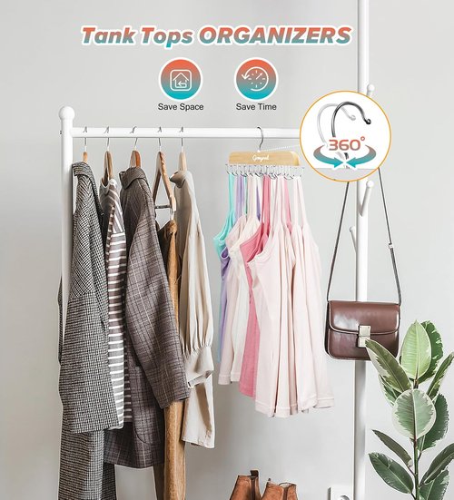 Gomyrod Bra Hanger - Space-Saving 2-Pack with 20 Hooks | Holds 40 Bras, 360° Rotating Design