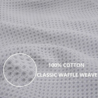 Homaxy 100% Cotton Kitchen Dish Towels - Ultra Soft & Absorbent Quick Drying | 13 x 28 Inches, 12-Pack, Light Gray