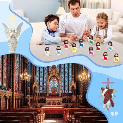 Little Jesus Figures - 80PCS Mini Jesus Figurines in 10 Colors | Perfect for Easter Egg Stuffers & Religious Gifts