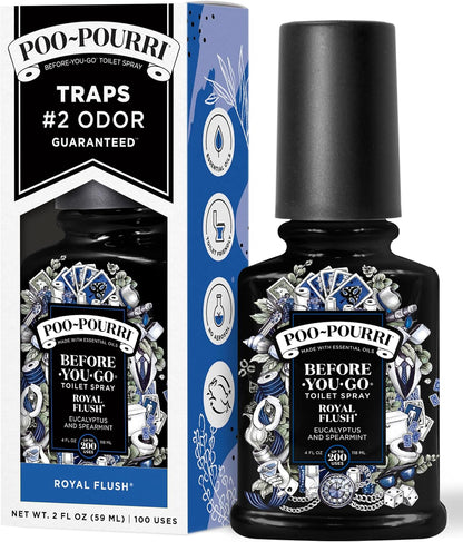Poo-Pourri Before-You-Go Toilet Spray - Royal Flush, Eucalyptus & Spearmint, 2 Fl Oz