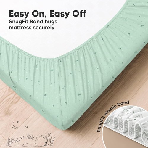 KeaBabies Fitted Crib Sheets - Soft Bamboo Viscose Cotton, 52x28, Gender Neutral, Durable (Bunnies)